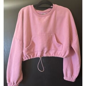 Lena Women short skirt and long sleeve top set Size S pink soft causal  2 piece‎